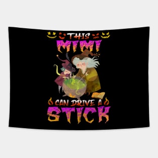 This Mimi Can Drive A Stick Funny Halloween Tapestry