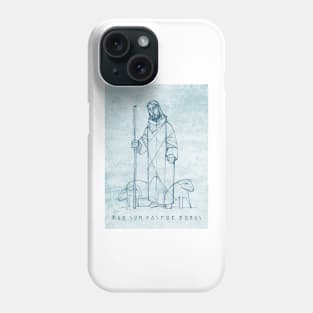 Jesus Christ Good Shepherd ink illustration Phone Case
