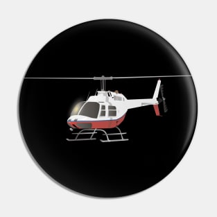 White and Red Helicopter Pin