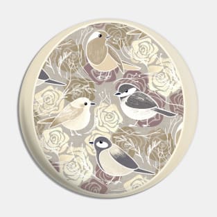 Little Bird Botanical - taupe Pin