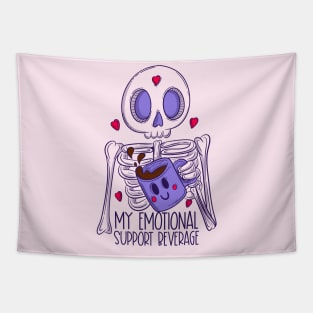 My emotional support beverage - skeleton Tapestry