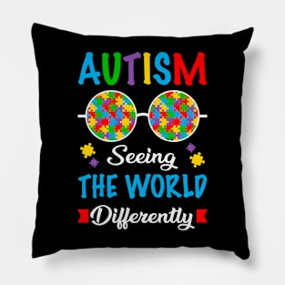 Puzzle Piece Sunglasses Autism seeing the world differently Autism Awareness Gift for Birthday, Mother's Day, Thanksgiving, Christmas Pillow