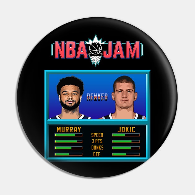 NBA JAM - Denver Basketball Pin by Buff Geeks Art