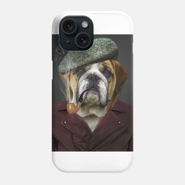 Senior Pug Smoking Pipe Funny Portrait Phone Case by PatrioTEEism