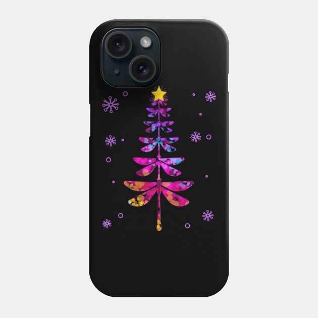 dragonfly christmas tree Phone Case by Ghani Store