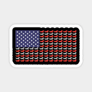 USA Flag With Dachshunds Magnet
