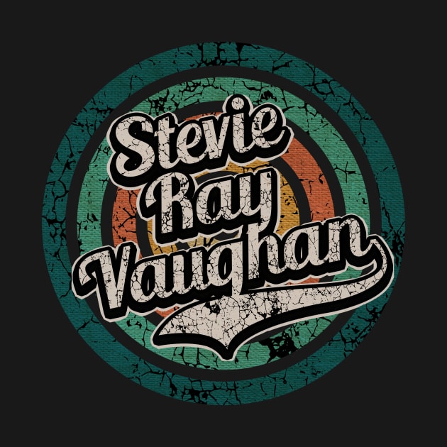 Stevie Ray Vaughan // Retro Circle Crack Vintage by People Mask