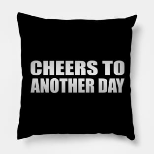 cheers to another day - fun quote. Pillow
