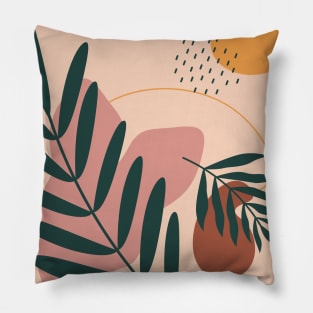 Palm Leaf - Modern Abstract Art Pillow