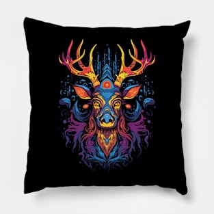 DMT Art Psychedelic Reindeer Pillow