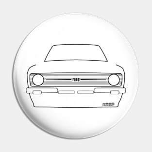 Ford Escort Mk2 RS Mexico classic car outline graphic (black) Pin