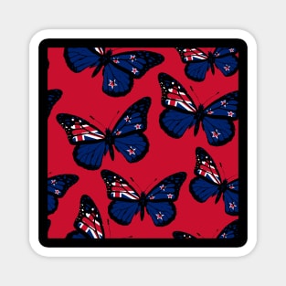 Vintage New Zealand Butterfly Moth Stand with New Zealand |  Waitangi Day National Celebration Magnet