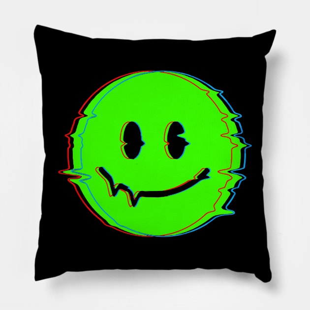 ACID HOUSE MUSIC - ELECTRO GREEN Pillow by BACK TO THE 90´S