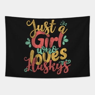 Just A Girl Who Loves Huskys Gift product Tapestry
