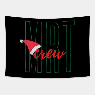 MRT Crew with Santa Hat Black Background Tapestry