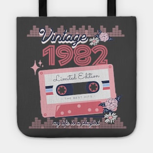 Vintage 1982 Limited Edition Music Cassette Birthday Gift Tote