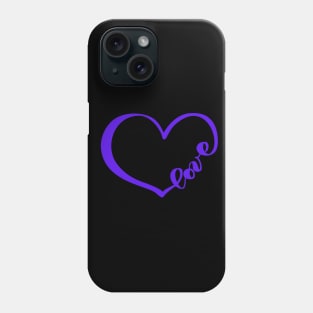 Purple heart love Phone Case
