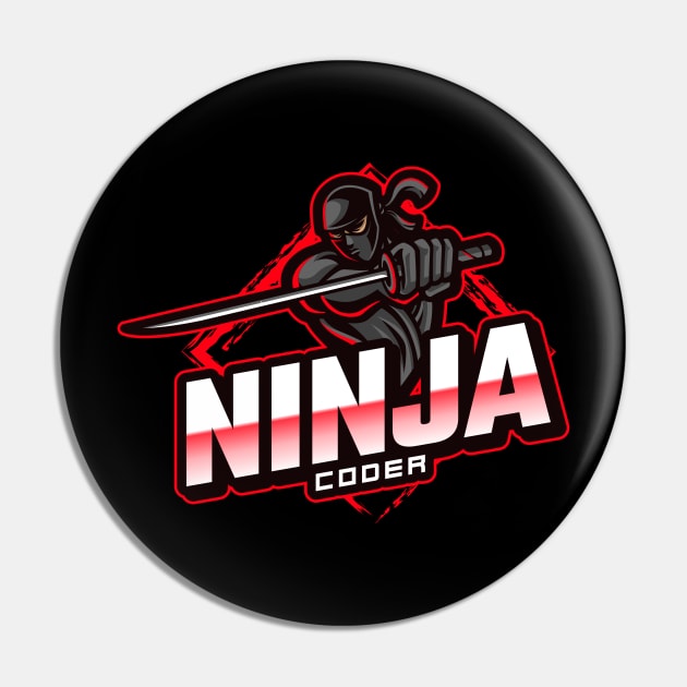 Ninja Coder - Red Pin by Cyber Club Tees