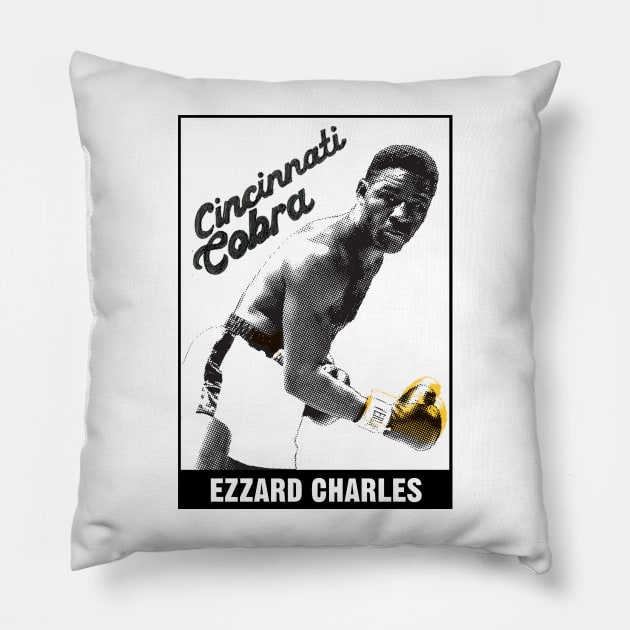 Ezzard  Charles - Cincinnati Cobra Pillow by Namo_Gamo