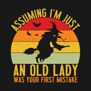 Assuming I'M Just An Old Lady Was Your First Mistake Witch T-Shirt