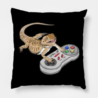 Bearded Dragon Playing Video Game Reptiles Pagona Gamers Pillow