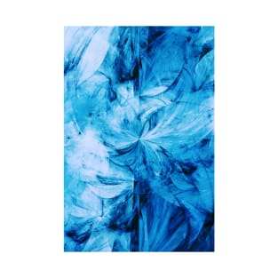 Arctic Split Abstract Blue Ice Marble Artwork T-Shirt