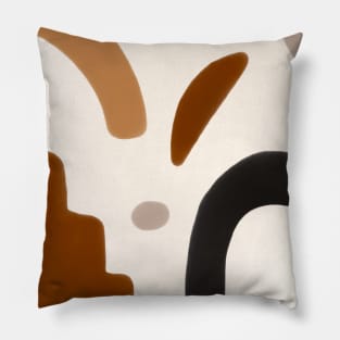 Boho Earth Warm Tones Abstract Shapes Pillow