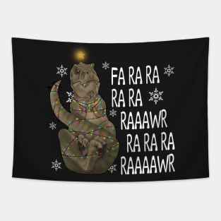 Funny Dinosaur Fa Ra Ra Rawr Rawr Christmas T-Rex Tapestry