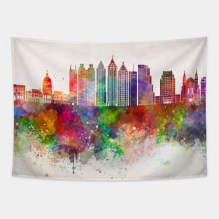 Atlanta V2 skyline in watercolor background Tapestry