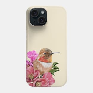 Humming bird with Sakura flowers Phone Case