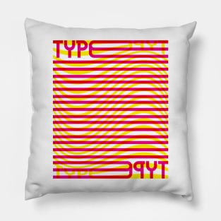 Type Wave (Magenta Yellow Red) Pillow