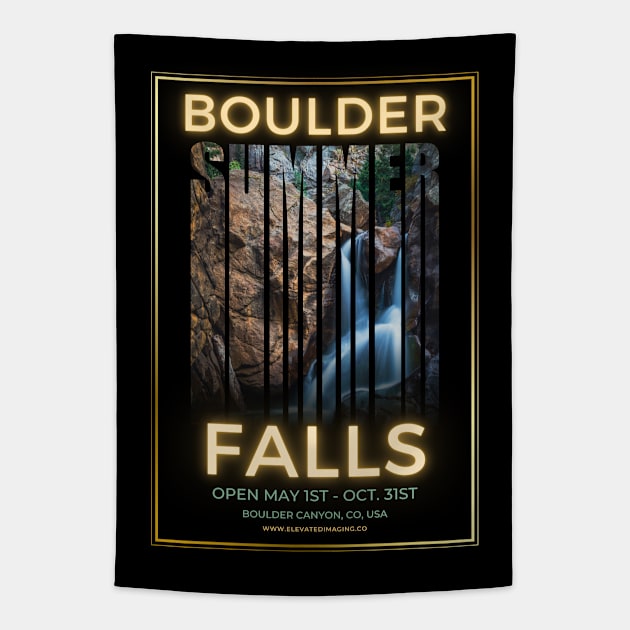 Boulder Falls Feature Poster Tapestry by ElevatedCT