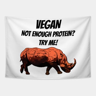 Funny Vegan Rhino Tapestry