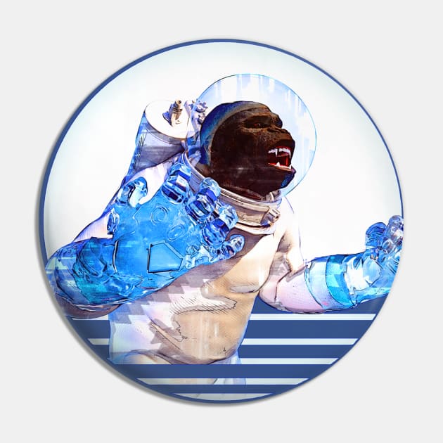 Space Ape With Diamond Hands Pin by ChrisOConnell