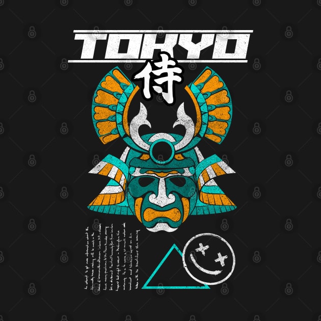 Tokyo Samurai y2k style design with grunge effect by PunkPolicy