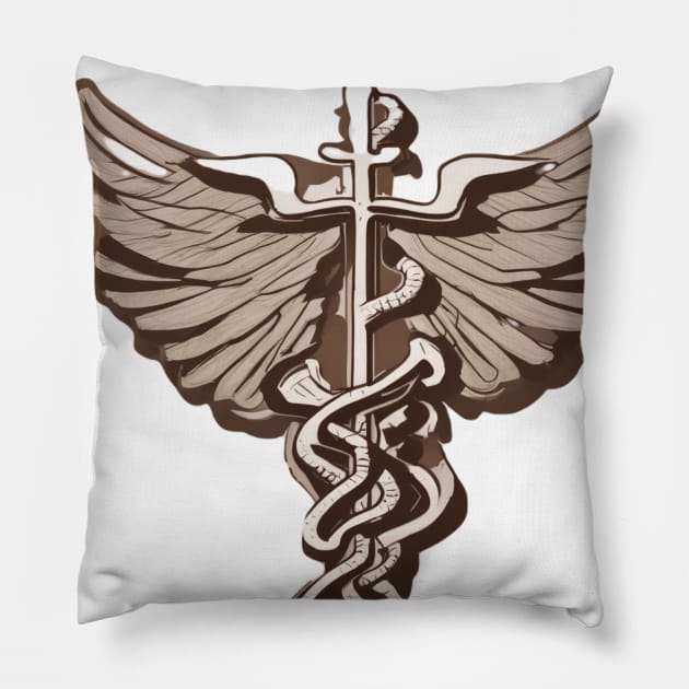 Caduceus Brown Shadow Silhouette Anime Style Collection No. 199 Pillow by cornelliusy