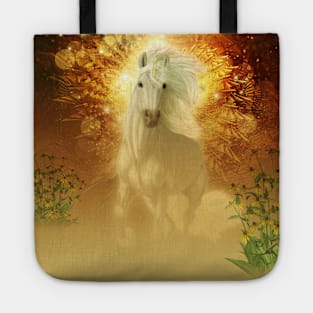 Awesome running white unicorn Tote