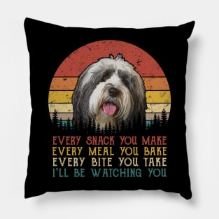 Vintage Every Snack You Make Every Meal You Bake Tibetan Terrier Pillow