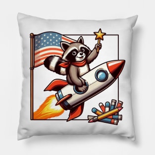 A Whimsical Tribute to American Culture in Cartoon Style Pillow