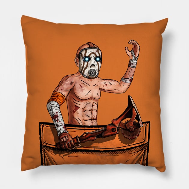 Pocket Psycho - Borderlands Pillow by Doomgriever