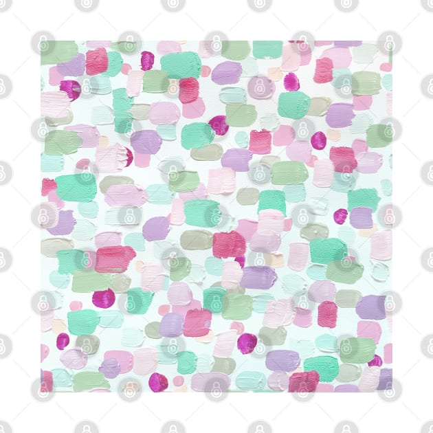 Mint Green, Pink and Lilac - I Love To Paint Aesthetic Pastel Paint Brush Strokes by YourGoods