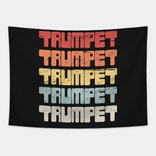 Retro Vintage 70s TRUMPET Text Tapestry