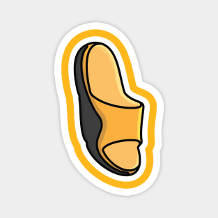 Men Footwear Single Slipper Shoe Sticker design vector. Men fashion object icon concept. Boys Outdoor shoe sticker vector design. Flip flop icon or Slipper logo design. Magnet