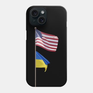 USA Ukraine Flag Pole Brotherhood Phone Case