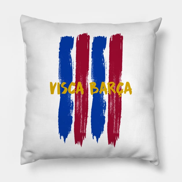 Visca Barca Barcelona Pillow by EnarTarek