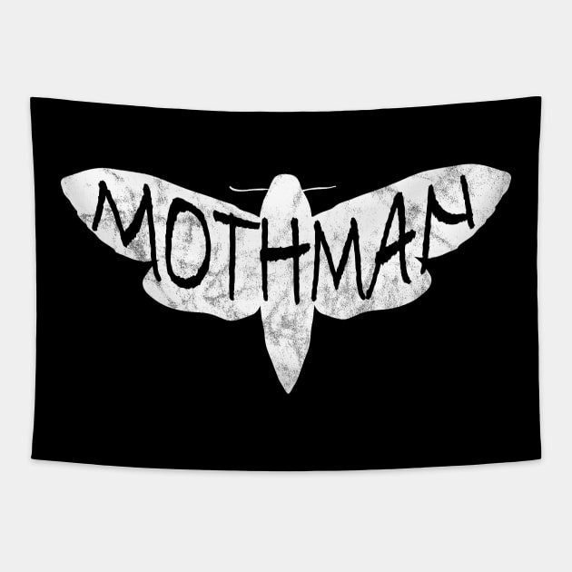 Mothman - Point Pleasant WV Mothman Figure Moth Man Cryptozoology Legend Design Tapestry by Get Hopped Apparel