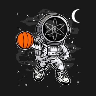 Astronaut Basketball Cosmos ATOM Coin To The Moon Crypto Token Cryptocurrency Blockchain Wallet Birthday Gift For Men Women Kids T-Shirt