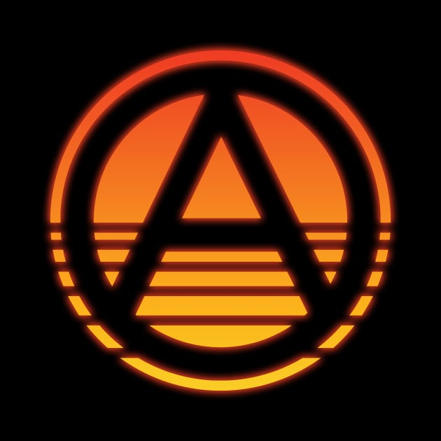 Anarchy Synthwave Sun by The Libertarian Frontier 