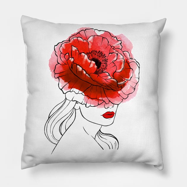 Poppy Pillow by Lesja Gost art