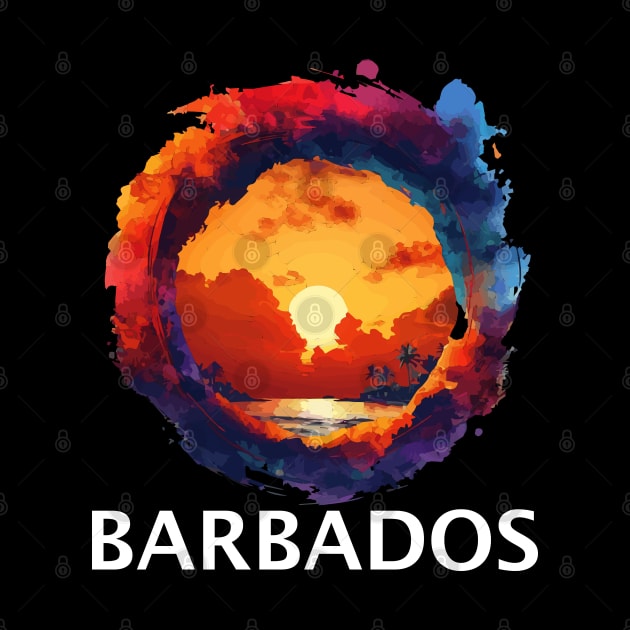 Barbados Sunset (with White Lettering) by VelvetRoom